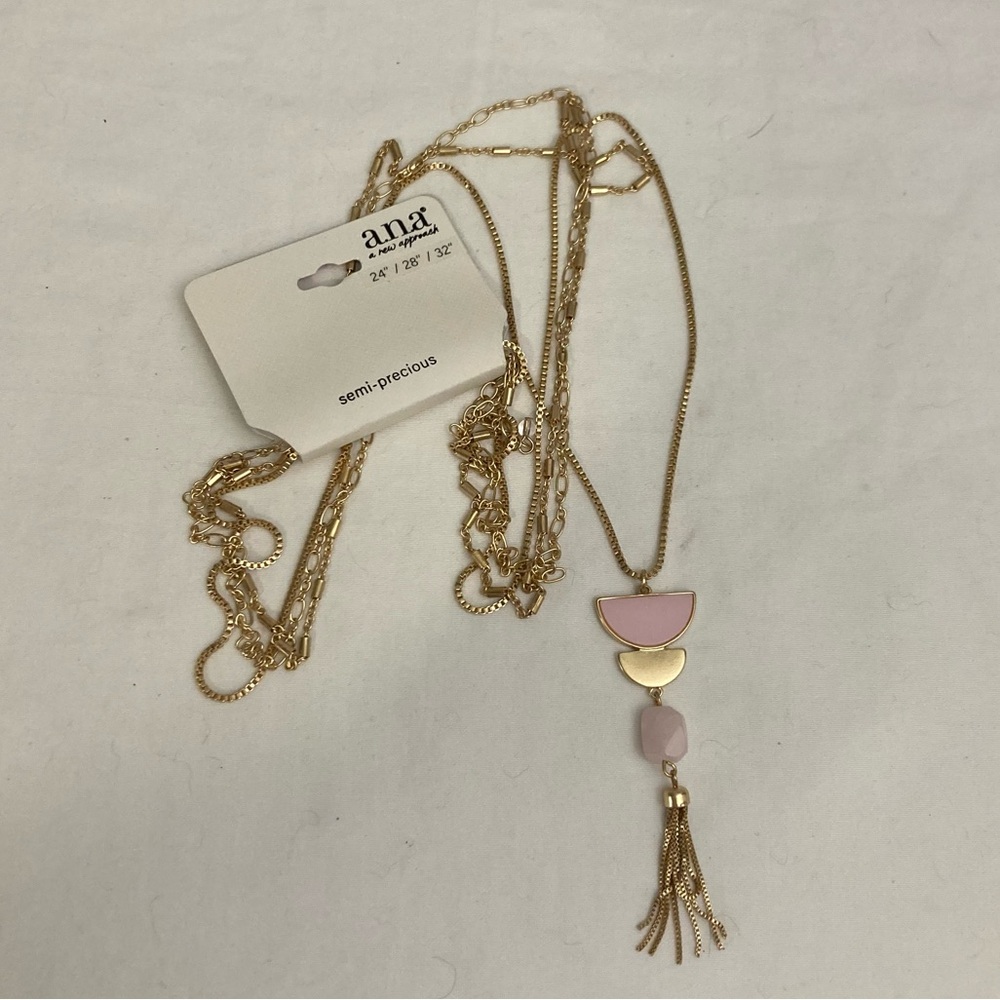 5-24 ANA A new approach Goldtone Layered necklace long NWT